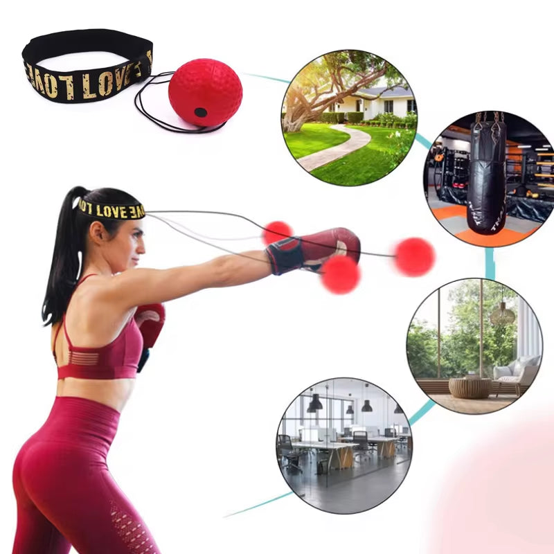 Boxing Speed Ball Head-Mounted PU Punch Ball MMA Sanda Training Hand Eye Reaction Home Sandbag Fitness Boxing Equipment